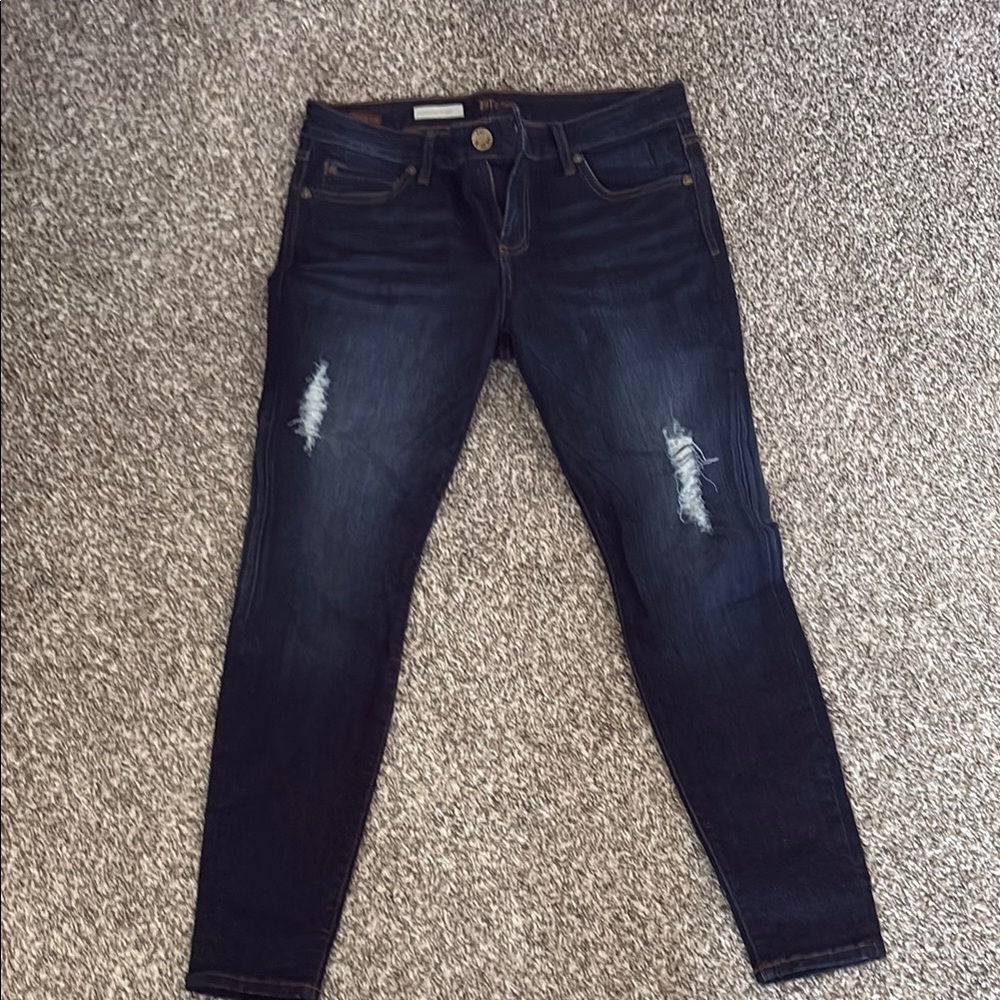 Kut from the Kloth Blue Skinny Jeans Distressed
